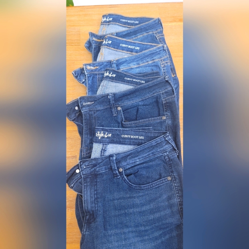 Lot 4 Style & Co Curvy Boot Leg Size 8 Jeans